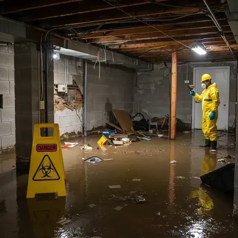 Flooded Basement Electrical Hazard in Pearlington, MS Property